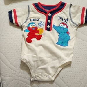 Kids Play Ball Bodysuit with Red and Blue Accents